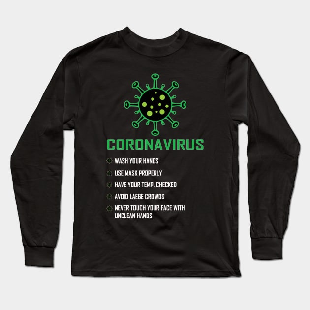 corona virous Long Sleeve T-Shirt by Vitntage